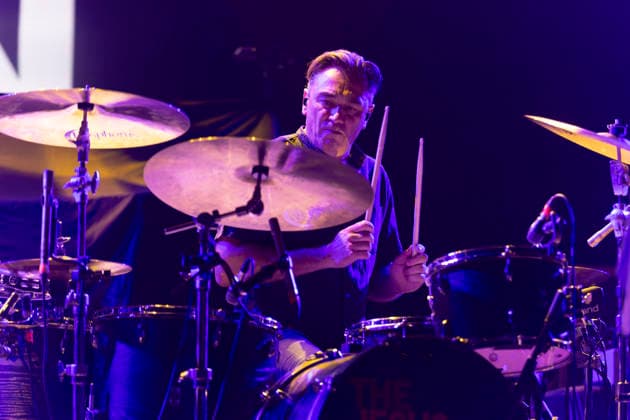 The Jesus and Mary Chain perform at AO Arena Drummer Justin Welch of The Jesus and Mary Chain performs at AO Arena, Manchester, 18th August 2026, Credit:Mike Gray MIKE GRAY - B4227 Avalon  Copyright: xMikexGrayx xMIKExGRAYx-xB4227x xAvalonx 1125391071