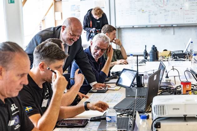 this picture shows a central operation center based ate the Spa airfield ahead of a press conference regarding the fire sin the Hautes Fagnes (High Fens) nature reserve, on Wednesday 19 August 2026 in Spa. The fire started on August 14th and 3000 hectares (on a total of 4500) are impacted.  BRUNOxFAHY 183774270