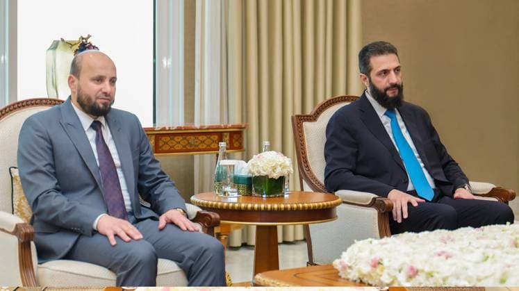 Syrian President al-Sharaa Meets Turkish Energy Minister in Damascus Syrian President Ahmed al-Sharaa receives Turkish Energy and Natural Resources Minister Alparslan Bayraktar and his accompanying delegation at the People’s Palace in Damascus, Syria, on August 19, 2026, in the presence of Syrian Energy Minister Mohammad al-Bashir. The two sides discussed ways to strengthen cooperation and partnership between Syria and Turkey in the energy sector, including its development and efforts to support its stability. Photo by Syrian Presidency apaimages Syria Syria Syrian Arab Republic 190826_Syria_SPO_00(3) Copyright: xapaimagesxSyrianxPresidencyx xapaimagesx