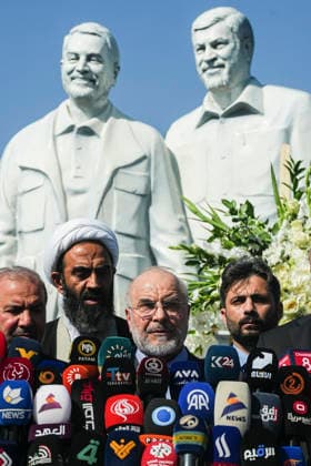 Iranian Parliament Speaker Mohammad Bagher Ghalibaf visits Iraq Iran s Parliament Speaker Mohammad Bagher Ghalibaf (C) speaks during a press conference at the site where Qassem Soleimani, commander of the Quds Force of Iran s Islamic Revolutionary Guards Corps (IRGC), was killed by a US airstrike in 2020, near the airport, upon his arrival in Baghdad on August 19, 2026. Baghdad Baghdad Iraq Copyright: xHamedxMalekpourx