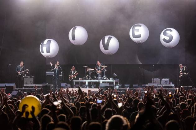 The Hives at Vilar de Mouros 2026 - 19 Aug 2026 Swedish garage?rock band The Hives perform during the second day of the Vilar de Mouros Festival. Vilar de Mouros Portugal Copyright: xDiogoxBaptistax xSOPAxImagesx DB_TheHives20260819_017