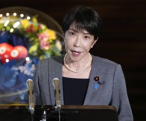 Japan-Turkey leaders phone talks Japanese Prime Minister Sanae Takaichi meets the press at the premier s office in Tokyo on Aug. 19, 2026, following phone talks with Turkish President Recep Tayyip Erdogan.  A14AA0005626250P