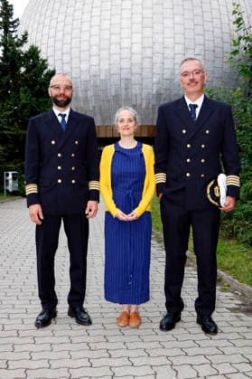 Henning Westphal, Ines Reinisch und Thomas Wunderlich bei der Premiere des Dokumentarfilms Salz und Wasser - Mit der legendären Polarstern in die Antarktis im Zeiss Großplanetarium. Berlin, 19.08.2026 *** Henning Westphal, Ines Reinisch, and Thomas Wunderlich at the premiere of the documentary *Salt and Water: To Antarctica Aboard the Legendary Polarstern* at the Zeiss Großplanetarium Berlin, August 19, 2026 Foto:xA.xBuggex xFuturexImagex salz_6805