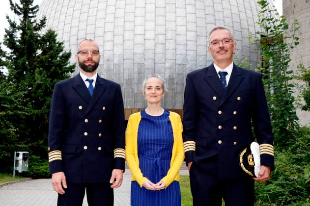 Henning Westphal, Ines Reinisch und Thomas Wunderlich bei der Premiere des Dokumentarfilms Salz und Wasser - Mit der legendären Polarstern in die Antarktis im Zeiss Großplanetarium. Berlin, 19.08.2026 *** Henning Westphal, Ines Reinisch, and Thomas Wunderlich at the premiere of the documentary *Salt and Water: To Antarctica Aboard the Legendary Polarstern* at the Zeiss Großplanetarium Berlin, August 19, 2026 Foto:xA.xBuggex xFuturexImagex salz_6807