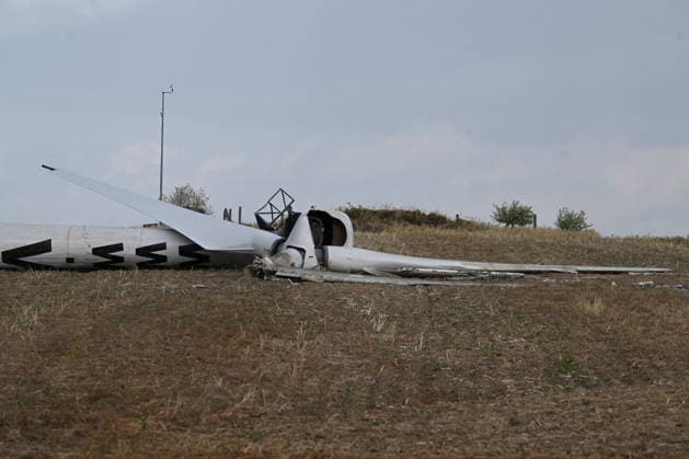 A 30-metre-tall wind turbine collapsed near Potstat in northern Moravia, Czech Republic, on August 20, 2026, and nobody was injured due to it. The Potstat wind turbine was one of the oldest wind power plants in Czechia, it was more than 25 years old. As far as it is known, this is the first time a wind turbine has fallen in the country. (CTKxPhoto LudekxPerina) CTKPhotoP2026082005188  CTKPhotoP2026082005188
