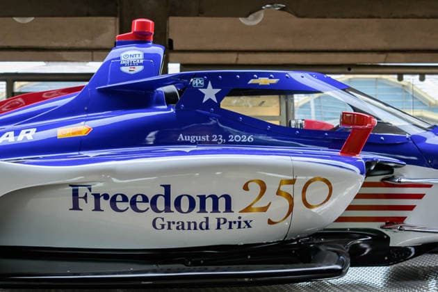 August 20, 2026, Arlington, Virginia, United States: A Freedom 250 Grand Prix IndyCar is seen aboard a Metro train during a stop at Ronald Reagan Washington National Airport ahead of the race in Washington. Arlington United States  - ZUMAk206 20260820_znp_k206_002 Copyright: xMattxKaminskyx