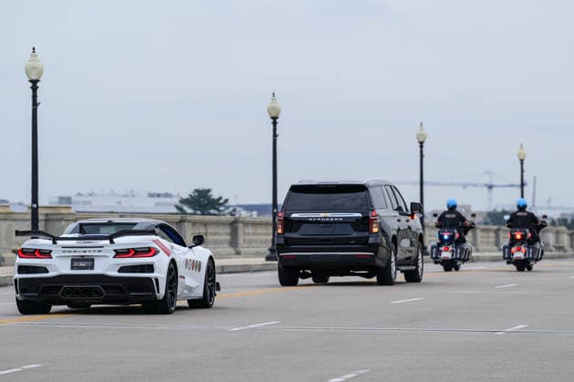 August 20, 2026, Washington, District Of Columbia, United States: A Chevrolet Corvette takes part in a promotional photo shoot on Memorial Bridge ahead of the Freedom 250 Grand Prix in Washington. Washington United States  - ZUMAk206 20260820_znp_k206_010 Copyright: xMattxKaminskyx
