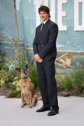 . 20 08 2026. London, United Kingdom. Jacob Elordi and Rak Jasber the dog arriving at The Dog Stars world premiere in London.  xStephenxLockx xi-Imagesx IIM-26957-0006