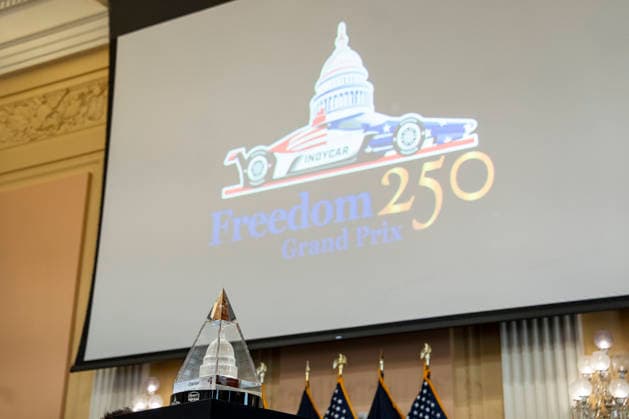 The Owner s Trophy is seen during a media preview for the Freedom 250 Grand Prix on Capitol Hill in Washington, DC on Thursday, August 20, 2026. The Freedom 250 Grand Prix, taking place August 22-23, is the first auto race on the National Mall and features seven turns within a with a 1.66 mile course around Washington s landmarks.  WAP20260820315 BONNIExCASH