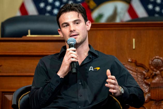 Pato O Ward, driver of the No. 5 Chevrolet for Arrow McLaren speaks during a media preview for the Freedom 250 Grand Prix on Capitol Hill in Washington, DC on Thursday, August 20, 2026. The Freedom 250 Grand Prix, taking place August 22-23, is the first auto race on the National Mall and features seven turns within a with a 1.66 mile course around Washington s landmarks.  WAP20260820310 BONNIExCASH