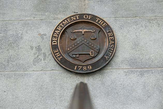 US public debt surpasses $40 trillion for first time WASHINGTON, D.C., UNITED STATES – AUGUST 20: The US Treasury Department is seen in Washington, DC, on August 20, 2026. Total US public debt has surpassed $40 trillion for the first time, marking a roughly one-third increase in less than five years amid historically wide federal budget deficits. Mehmet Eser Anadolu Washington D.C. United States. Editorial use only. Please get in touch for any other usage.  Copyright: x2026xAnadoluxMehmetxEserx