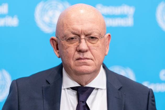 August 20, 2026, New York, New York, USA: Ambassador Vassily Nebenzia of Russia speaks during press encounter at Security Council stakeout at UN Headquarters in New York, NY on August 20, 2026. Ambassador addressed Russian version of events related to war by Russia against Republic of Georgia, and answered questions on work at Security Council to choose new Secretary-General and war against Ukraine. New York USA - ZUMAr339 20260820_znp_r339_009 Copyright: xLevxRadinx