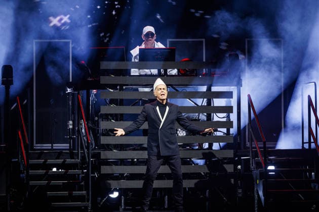 Pet Shop Boys live in Oslo Oslo, Norway. 20th, August 2026. The English synth-pop duo Pet Shop Boys performs a live concert at Unity Arena in Oslo. Here singer Neil Tennant is seen live on stage with musician Chris Lowe. Norway, Oslo, Unity Arena  Copyright: xGonzalesxPhoto KetilxMartinsenx