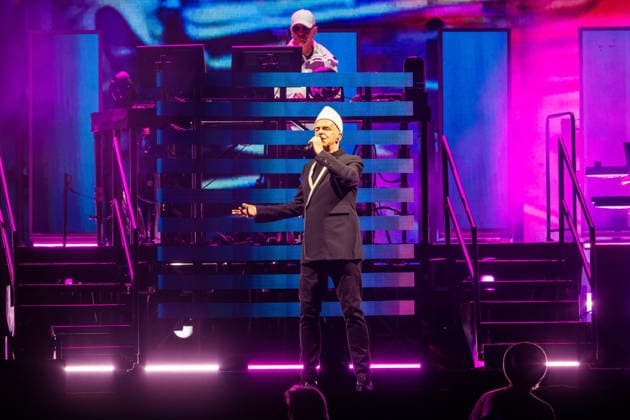 Pet Shop Boys live in Oslo Oslo, Norway. 20th, August 2026. The English synth-pop duo Pet Shop Boys performs a live concert at Unity Arena in Oslo. Here singer Neil Tennant is seen live on stage with musician Chris Lowe. Norway, Oslo, Unity Arena  Copyright: xGonzalesxPhoto KetilxMartinsenx