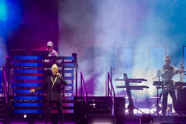 Pet Shop Boys live in Oslo Oslo, Norway. 20th, August 2026. The English synth-pop duo Pet Shop Boys performs a live concert at Unity Arena in Oslo. Here singer Neil Tennant is seen live on stage. Norway, Oslo, Unity Arena  Copyright: xGonzalesxPhoto Per-OttoxOppix