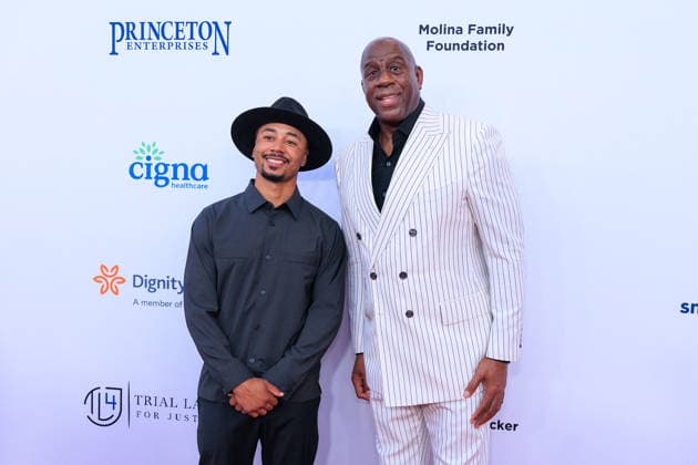 August 20, 2026, Beverly Hills, California, USA: Mookie Betts and Earvin Magic Johnson at the Harold and Carole Pump Foundation 25th Anniversary Celebrity Dinner on Thursday August 15, 2025 at The Beverly Hilton in Beverly Hills, California. JAVIER ROJAS PI Beverly Hills USA - ZUMAp124 20260820_zaa_p124_054 Copyright: xJavierxRojasx