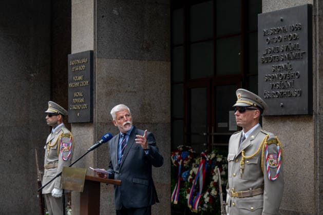 Independent media are one of the fundamental pillars of democracy, Czech President Petr Pavel said outside the Czech Radio (CRo) building in Prague, Czech Republic, August 21. 2026 during a memorial ceremony marking the 58th anniversary of the 1968 occupation of Czechoslovakia by the Warsaw Pact troops. (CTKxPhoto OndrejxDeml) CTKPhotoP2026082102810  CTKPhotoP2026082102810