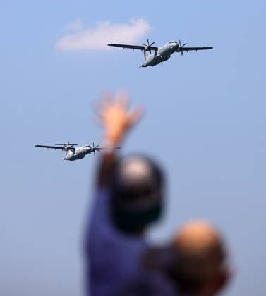 TEKNOFEST Blue Homeland KOCAELI, TURKIYE - AUGUST 21: Turkish military aircraft take part in a military demonstration held as part of the TEKNOFEST Blue Homeland at the Golcuk Naval Shipyard Command in Kocaeli, Turkiye, on August 21, 2026. Organized under the main leadership of the Turkish National Defense Ministry and the Turkish Technology Team Foundation (T3 Foundation), with Anadolu as the Global Communication Partner, the event showcases Turkiye s maritime power, defense capabilities, and indigenous technologies. Gathering technology and defense industry enthusiasts around a maritime focus, the festival will welcome visitors through August 23. Ali Atmaca Anadolu Kocaeli Turkey. Editorial use only. Please get in touch for any other us  Copyright: x2026xAnadoluxAlixAtmacax