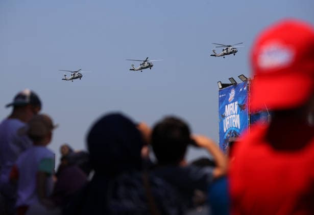 TEKNOFEST Blue Homeland KOCAELI, TURKIYE - AUGUST 21: Turkish military helicopters take part in a military demonstration held as part of the TEKNOFEST Blue Homeland at the Golcuk Naval Shipyard Command in Kocaeli, Turkiye, on August 21, 2026. Organized under the main leadership of the Turkish National Defense Ministry and the Turkish Technology Team Foundation (T3 Foundation), with Anadolu as the Global Communication Partner, the event showcases Turkiye s maritime power, defense capabilities, and indigenous technologies. Gathering technology and defense industry enthusiasts around a maritime focus, the festival will welcome visitors through August 23. Ali Atmaca Anadolu Kocaeli Turkey. Editorial use only. Please get in touch for any other  Copyright: x2026xAnadoluxAlixAtmacax