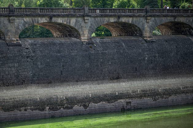Low water level at the Les Kralovstvi reservoir on the Elbe river in Bila Tremesna near Dvur Kralove nad Labem, Trutnov region, Czech Republic, during the current drought, on August 21, 2026. (CTKxPhoto DavidxTanecek) CTKPhotoP2026082104828  CTKPhotoP2026082104828