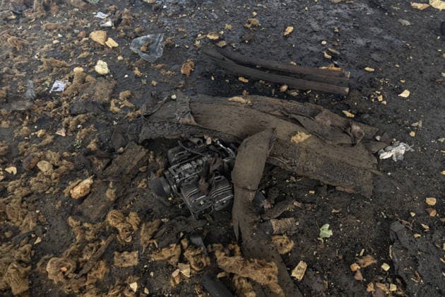 Aftermath of Russian drone attack in Kramatorsk, Ukraine KRAMATORSK, UKRAINE - AUGUST 21: A Russian drone engine lies on the ground following a strike on a warehouse in Kramatorsk, Ukraine, on August 21, 2026. Francisco Richart Anadolu Donetsk Oblast Ukraine. Editorial use only. Please get in touch for any other usage.  Copyright: x2026xAnadoluxFranciscoxRichartx