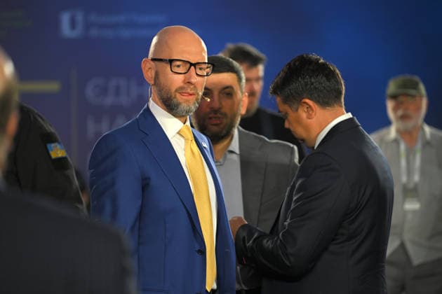 Kyiv Security Forum chairman and former Ukrainian Prime Minister Arseniy Yatsenyuk attends the 35 Years of Restored Independence: Unity Around the Flag National Roundtable, organised by the Kyiv Security Forum, ahead of Ukraine’s 35th Independence Day, Kyiv, Ukraine, August 21, 2026. (Photo by Yevhen Kotenko Ukrinform) National roundtable marking 35 years of Ukraine’s independence  Copyright: xYevhenxKotenkox