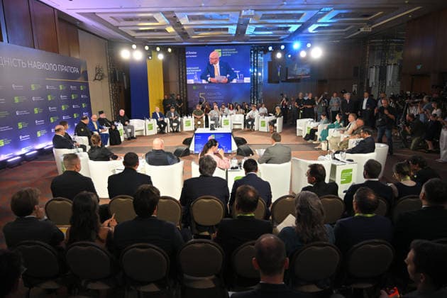 Participants attend the 35 Years of Restored Independence: Unity Around the Flag National Roundtable, organised by the Kyiv Security Forum, ahead of Ukraine’s 35th Independence Day, Kyiv, Ukraine, August 21, 2026. (Photo by Yevhen Kotenko Ukrinform) National roundtable marking 35 years of Ukraine’s independence  Copyright: xYevhenxKotenkox