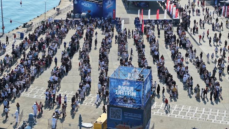 TEKNOFEST Blue Homeland KOCAELI, TURKIYE - AUGUST 22: People continue to visit the TEKNOFEST Blue Homeland at the Golcuk Naval Shipyard Command in Kocaeli, Turkiye, on August 22, 2026. Organized under the main leadership of the Turkish National Defense Ministry and the Turkish Technology Team Foundation (T3 Foundation), with Anadolu as the Global Communication Partner, the event showcases Turkiye s maritime power, defense capabilities, and indigenous technologies. Gathering technology and defense industry enthusiasts around a maritime focus, the festival will welcome visitors through August 23. Ibrahim Yozoglu Anadolu Kocaeli Turkey. Editorial use only. Please get in touch for any other usage.  Copyright: x2026xAnadoluxIbrahimxYozoglux