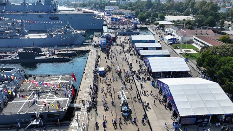 TEKNOFEST Blue Homeland KOCAELI, TURKIYE - AUGUST 22: People continue to visit the TEKNOFEST Blue Homeland at the Golcuk Naval Shipyard Command in Kocaeli, Turkiye, on August 22, 2026. Organized under the main leadership of the Turkish National Defense Ministry and the Turkish Technology Team Foundation (T3 Foundation), with Anadolu as the Global Communication Partner, the event showcases Turkiye s maritime power, defense capabilities, and indigenous technologies. Gathering technology and defense industry enthusiasts around a maritime focus, the festival will welcome visitors through August 23. Ibrahim Yozoglu Anadolu Kocaeli Turkey. Editorial use only. Please get in touch for any other usage.  Copyright: x2026xAnadoluxIbrahimxYozoglux