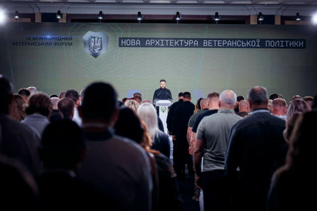Wolodymyr Selenskyj, Staatspraesident der Ukraine, aufgenommen beim IX. Internationalen Veteranenforum der Ukraine. Kyjiw, 22.08.2026. Fotografiert im Auftrag des Auswaertigen Amtes Kyjiw Ukraine *** Volodymyr Zelenskyy, President of Ukraine, photographed at the 9th International Veterans Forum of Ukraine in Kyiv, August 22, 2026. Photographed on behalf of the Ministry of Foreign Affairs, Kyiv, Ukraine Copyright: xThomasxTrutschel AAx