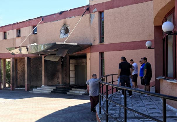 The training base of FC Chornomorets Odesa in the suburbs of Odesa is damaged by a Russian attack, Ukraine, August 22, 2026. The Liustdorf sports and recreation complex in Sovinion, a closed elite cottage village and prestigious leisure area in the south of Odesa near the Black Sea, sustained serious damage. No casualties among the team were reported. This is not the first case of targeted destruction of the club’s property. In February 2025, the training base was shelled for the first time, while on August 7, 2026, a missile strike hit the Chornomorets Stadium, the club’s main home arena in Odesa, injuring people. (Photo by Nina Liashonok Ukrinform) Russians attack training base of FC Chornomorets Odesa  Copyright: xNinaxLiashonokx