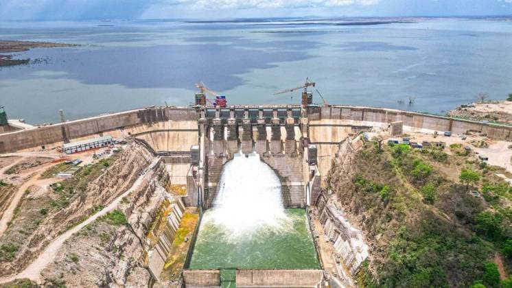 Opening ceremony of Julius Nyerere Hydropower Station in Tanzania STIEGLER S GORGE, TANZANIA - AUGUST 22: (----EDITORIAL USE ONLY -MANDATORY CREDIT - EGYPTIAN CABINET HANDOUT - NO MARKETING NO ADVERTISING CAMPAIGNS - DISTRIBUTED AS A SERVICE TO CLIENTS----) A view of the giant Julius Nyerere hydroelectric power plant and dam, built by Egypt on the Rufiji River to generate hydroelectric power, in Stiegler s Gorge area, Tanzania on August 22, 2026. Egyptian Cabinet Handout Anadolu Stiegler s Gorge Tanzania. Editorial use only. Please get in touch for any other usage.  Copyright: x2026xAnadoluxEgyptianxCabinet Handoutx