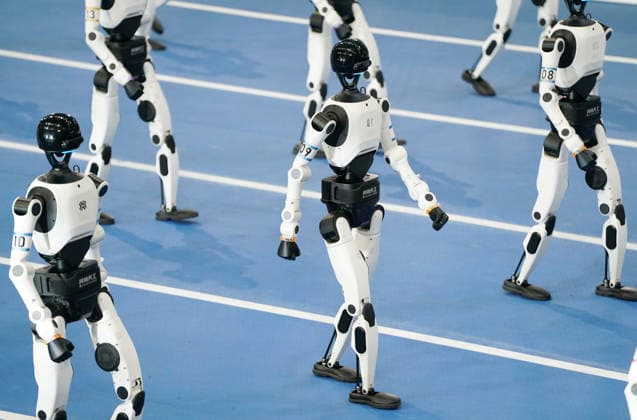 (260822) -- BEIJING, Aug. 22, 2026 -- Humanoid robots parade during the opening ceremony of the 2nd World Humanoid Robot Games in Beijing, capital of China, Aug. 22, 2026. ) (SP)CHINA-BEIJING-WORLD HUMANOID ROBOT GAMES-OPENING CEREMONY (CN) ZhangxChenlin 