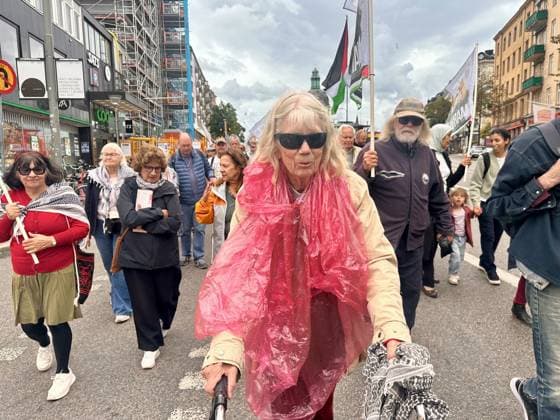 Hundreds rally in Stockholm Against Israeli Attacks on Gaza STOCKHOLM, SWEDEN - AUGUST 22: Demonstrators take part in a protest in Stockholm against Israeli attacks on Gaza and restrictions on the entry of humanitarian aid to the enclave, on August 22, 2026 in Stockholm, Sweden. Hundreds of people joined the demonstration in the Swedish capital to voice support for Palestinians and call for greater access to humanitarian assistance in Gaza. Atila Altuntas Anadolu Stockholm Sweden. Editorial use only. Please get in touch for any other usage.  Copyright: x2026xAnadoluxAtilaxAltuntasx