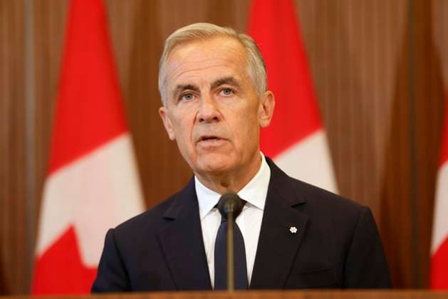 August 22, 2026, Ottawa, On, CANADA: Prime Minister Mark Carney speaks about Canada s response to new U.S. tariffs during a news conference on Parliament Hill in Ottawa on Saturday, Aug. 22, 2026. Ottawa CANADA  - ZUMAc35_ 20260822_zaf_c35_004 Copyright: xPatrickxDoylex