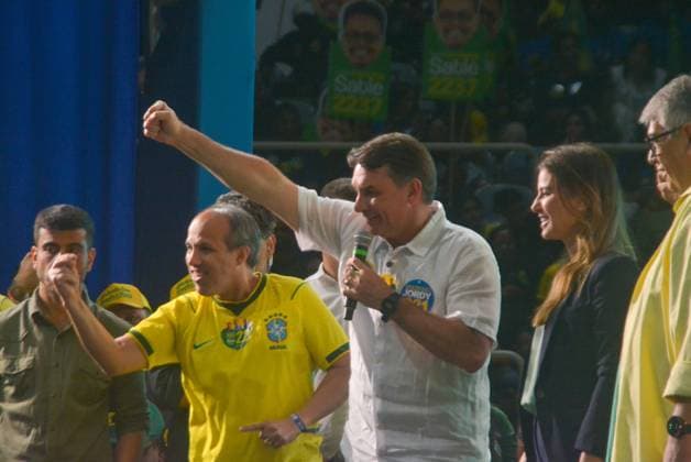 RECORD DATE NOT STATED Flavio Bolsonaro (PL) Maracanazinho RJ Rio de Janeiro (RJ), 08 22 2026 - Campaign Electoral Flavio Bolsonaro RJ - The then presidential candidate Flavio Bolsonaro participated in the launch of Douglas Ruas s electoral campaign for governor of the state of Rio de Janeiro RJ. The event brings together thousands of supporters at the Maracanazinho stadium, Maracana neighborhood, northern zone of Rio de Janeiro, (22) August 2026.(Foto: Fausto Maia Thenews2 imago images) Flavio Bolsonaro (PL) Maracanazinho RJ  Copyright: xFaustoxMaiax