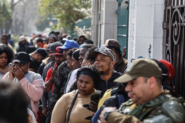 Santiago, August 22, 2026: The Haitian Embassy in Santiago is stormed by Haitian citizens due to issues with embassy staff and excessive fees for the paperwork required to work in Chile. Diego Martin Aton, Chile; Aton 1182682 jpeg  Copyright: DIEGOxMARTIN ATONxCHILE