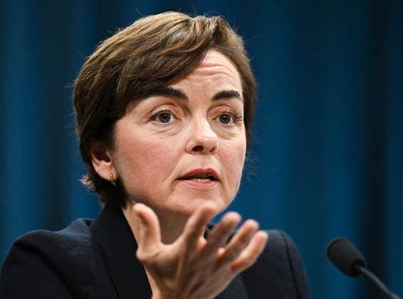 August 22, 2026, Montreal, Pq, Canada: Quebec Premier Christine Frechette speaks during a news conference in Montreal, on Saturday, Aug. 22, 2026. Montreal Canada  - ZUMAc35_ 20260822_zaf_c35_033 Copyright: xGrahamxHughesx