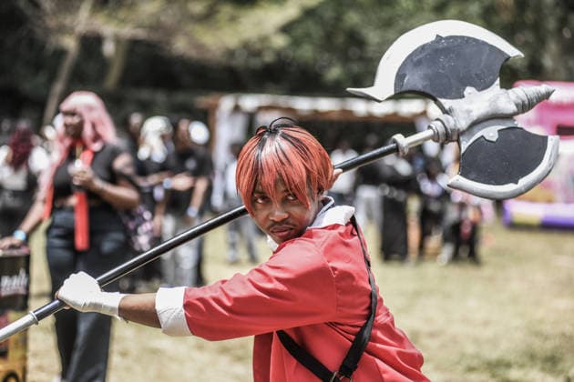 Nairobi Comic-Con Festival NAIROBI, KENYA - AUGUST 22: Youth dressed in costumes and accessories representing popular comic book and anime characters pose at the Carnivore Grounds in Nairobi, Kenya, on August 22, 2026, during the Nairobi Comic-Con (NAICCON). The annual pop culture festival brought together comic fans, gamers, cosplayers, and digital creators from across the region to celebrate creative arts, gaming tournaments, and comic book culture. Gerald Anderson Anadolu Nairobi Kenya. Editorial use only. Please get in touch for any other usage.  Copyright: x2026xAnadoluxGeraldxAndersonx