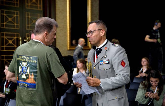 Guests attend the Ninth International Veterans Forum, Kyiv, Ukraine, August 22, 2026. Hundreds of veterans, representatives of the Ukrainian government, foreign partners, and distinguished guests took part in the large-scale annual event, which serves as Ukraine’s principal platform for dialogue on the development and implementation of state veterans’ policy. (Photo by Marianna Kotyk Ukrinform) Ninth International Veterans Forum in Kyiv  Copyright: xMariannaxKotykx