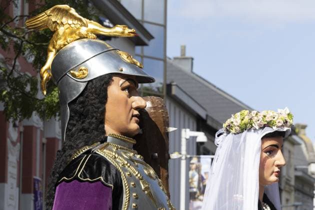 the 2026 edition of the Ducasse festivities with the marriage of the two giants, Monsieur et Madame Goliath , in Ath, on Saturday 22 August 2026.  NICOLASxMAETERLINCK 184020615