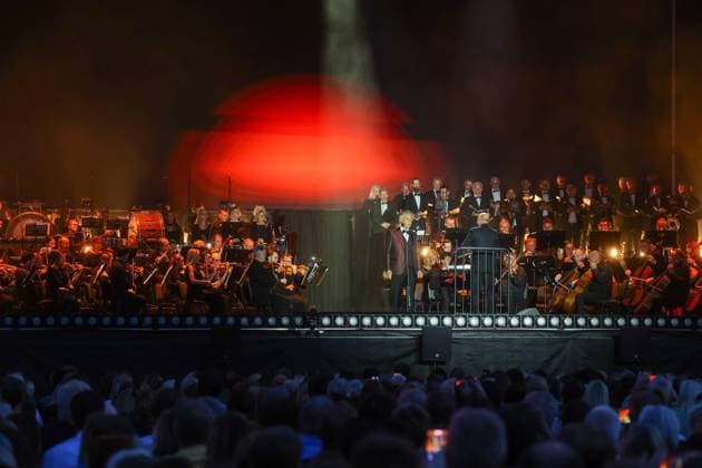 22.08.2026, Wien, AUT, Konzert, Andrea Bocelli, Ernst Happel Stadion, Wien, Reportage, im Bild Andrea Bocelli, Konzert, Feature, Übersicht, *** August 22, 2026, Vienna, Austria, Concert, Andrea Bocelli, Ernst Happel Stadium, Vienna, Report, Pictured: Andrea Bocelli, Concert, Feature, Overview,