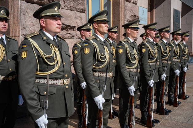 Ukraine marks National Flag Day in Kyiv KYIV, UKRAINE - AUGUST 23: The honor guard is seen before the ceremony to raise the National Flag of Ukraine on Ukraine s National Flag Day in Kyiv, Ukraine, on August 23, 2026. Ukraine s National Flag Day was established as a national holiday on August 23, 2024, one day before Independence Day of Ukraine. Danylo Antoniuk Anadolu Kyiv Ukraine. Editorial use only. Please get in touch for any other usage.  Copyright: x2026xAnadoluxDanyloxAntoniukx