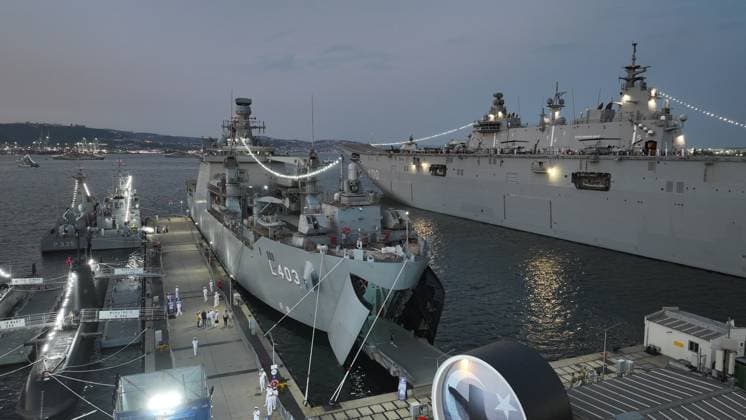 TEKNOFEST Blue Homeland OCAELI, TURKIYE - AUGUST 23: Turkish Navy vessels, including the TCG Sancaktar (L-403), are seen during TEKNOFEST Blue Homeland at the Golcuk Naval Shipyard Command in Kocaeli, Turkiye, on August 23, 2026. TCG Sancaktar carries out military missions including amphibious operations and mine-laying, and can also serve as a hospital, logistics support and evacuation ship in disaster zones. The event, organized under the leadership of the Turkish Ministry of National Defense and the Turkish Technology Team Foundation (T3 Foundation), with Anadolu serving as its Global Communication Partner, continues on its final day. Ibrahim Yozoglu Anadolu Kocaeli Turkey. Editorial use only. Please get in touch for any other usage.  Copyright: x2026xAnadoluxIbrahimxYozoglux