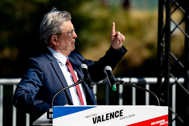 NEWS : Jean Luc Melenchon - AMFIS - La France Insoumise - Chateauneuf-sur-Isere - 23 08 2026 Jean-Luc MÃ lenchon lors de son meeting de candidat Ã la prÃ sidence de la RÃ publique Francaise 2027 lors des AMFIS 2026, universitÃ d Ã tÃ de la France Insoumise, Ã ChÃ¢teauneuf-sur-Isere le 23 08 2026. Photo Sandrine Thesillat PsNewZ  Copyright: xSandrinexThesillatx