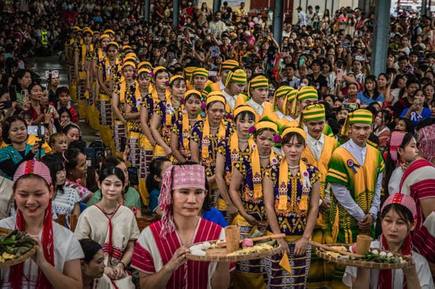 Traditional Karen Wrist-Tying Ceremony held in Bangkok, Thailand BANGKOK, THAILAND - AUGUST 23: Members of the Karen community participate in a traditional wrist-tying ceremony at Wat Dok Mai in Bangkok, Thailand, on August 23, 2026. The ceremony, in which white cotton threads are tied around participants wrists, is a tradition passed down through generations and is associated with well-being, strength and the preservation of Karen culture. Wissarut Weerasopon Anadolu Banghok Thailand. Editorial use only. Please get in touch for any other usage.  Copyright: x2026xAnadoluxWissarutxWeerasoponx