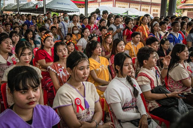 Traditional Karen Wrist-Tying Ceremony held in Bangkok, Thailand BANGKOK, THAILAND - AUGUST 23: Members of the Karen community attend a traditional wrist-tying ceremony at Wat Dok Mai in Bangkok, Thailand, on August 23, 2026. The Karen Wrist Tying Ceremony, traditionally held around the full moon of August, involves tying white threads around participants wrists as part of a custom associated with well-being, cultural continuity and community unity. Wissarut Weerasopon Anadolu Banghok Thailand. Editorial use only. Please get in touch for any other usage.  Copyright: x2026xAnadoluxWissarutxWeerasoponx
