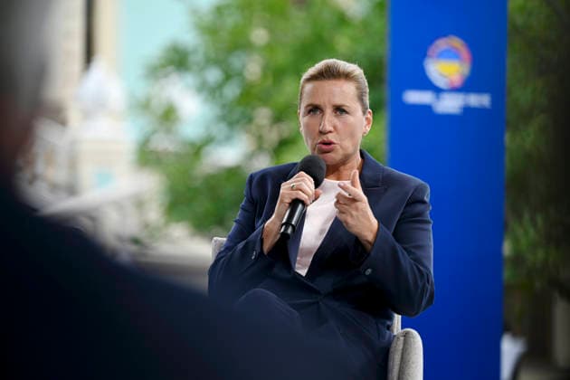 Denmark s Prime Minister Mette Frederiksen during the joint press conference of the Ukraine-Nordic-Baltic Summit in Kyiv, Ukraine on August 23, 2026. - ANTTI AIMO-KOIVISTO Kiova Ukraina  Copyright: xAnttixAimo-Koivistox btS5V-C71G4
