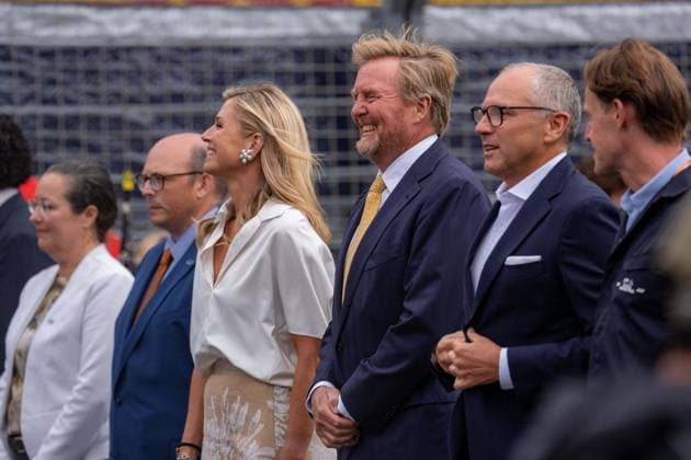 Royals At F1 Dutch Grand Prix Prize Ceremony- Zandvoort King Willem Alexander and Queen Maxima of the Netherlands attend the Formula 1 Heineken Dutch Grand Prix 2026 at Circuit Zandvoort in Zandvoort, Netherlands on August 23, 2026, alongside Formula One Group CEO Stefano Domenicali. Photo by Kay Int Veen NL Beeld Bruno Press ABACAPRESS.COM Zandvoort Netherlands  Copyright: xBrunoxPress ABACAx
