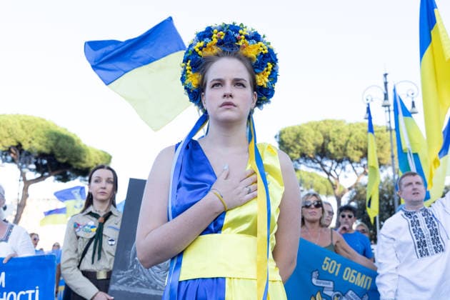 IPA87735424 - Rally in Rome to mark the anniversary of Ukraine s independence  Copyright: xMatteoxNardonex xx 87735424